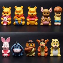 10pcs/set Cartoon Winnie the Pooh Action Figure Toy Pooh Bear Tigger Eeyore Piglet Action Figure Dolls Toy Gifts For Kids