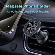 Universal Magnetic Car Mount for MagSafe Magnet Car Air Vent CellPhone Clip GPS Stand for iPhone16 15 14 13 Series Huawei Xiaomi