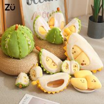 Creative Present Emulational Fruit Durian Plush Pillow Cute Whole Part Durian Plush Toy Keychain Soft Home Decoration Xmas Gift