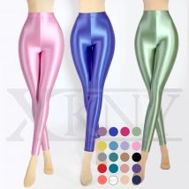 XClocKNYoung satin glossy pants High Waist Sport Women Fitness Shiny Yoga Pants Tights Leggings High Elastic glossy leggings