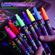 8/6 farben Set LED Highlighter Fluoreszierende Marker Stift Löschbare Kreide 4/7mm Spitze Schreibwaren Für LED Schreibtafel malerei Graffit