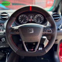 Customize Suede Leather Braid Car Steering Wheel Cover For Seat Leon Cupra R Leon ST Cupra Leon ST Cupra Ateca Cupra Ateca FR