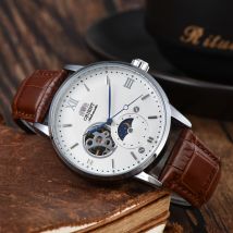 Reloj mecánico unisex Orient con cuerda automática, hora mundial, multifunción, resistente al agua, a prueba de golpes, reloj de pulsera con estrella