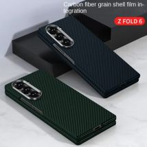 Z Fold 6 Handyhülle aus Karbonfaser-Leder für Samsung Galaxy Z Fold 6 Fold6 Shell-Membran, Hartschale, stoßfeste Schutzhülle