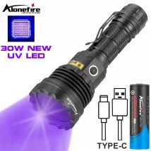 Neue 30W UV90MIL Led 365nm UV Taschenlampe USB Lade Geld Erz Haustier Flecken Unsichtbare tinte Skorpion Marker Erkennung schwarz licht