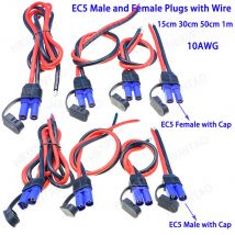 EC5-Stecker, weiblich, Hochstrom, 10 AWG, Silikon, mit wasserdichtem Verlängerungskabel, Automodell, Flugzeug, Notfall-Starterkabel