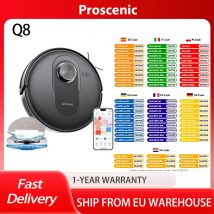 Proscenic Q8 Robot aspirapolvere 4200 Pa aspirazione LiDAR Nav 200min Runtime automatico auto-ricarica controllo APP nero