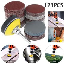 120Pcs 50mm Schleifpapier Sortiment 60-3000 Grit Schleif Disc Pad Set 2 Zoll Für Bohrer Schleifer Dreh Werkzeuge mit Disk Pole Kissen