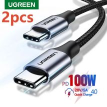 UGREEN 2 Pack cavo USB da tipo C a USB C PD 100W 60W cavo di ricarica per Macbook Xiaomi Samsung caricabatterie rapido 2 pezzi 1m 1.5m 2m USB C