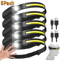 1PC wiederaufladbarer COB-Induktions-Angelscheinwerfer, superhelle LED-Taschenlampe mit integriertem Akku, wiederaufladbarer USB-Scheinwerfer ﻿ Taschenlampe