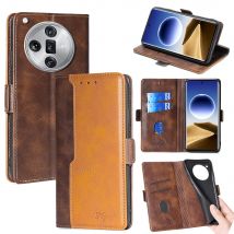 Kontrast farbene Business-Leder-Brieftaschen-Karten abdeckung für Oppo Find x7 Ultra Reno 11 11f f25 pro a59 a79 magnetische Ständer hülle