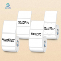30 mm breite weiße Thermo-Etikettenaufkleber, wasserfeste Etiketten, Papier, DIY-Tags, passend für SINMARK Phomemo tragbarer Thermodrucker