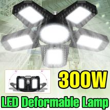 Lampadina da garage a LED da 300 W E27/E26 Lampada pieghevole deformabile per faretti da seminterrato per officina di magazzino domestico AC100-277V freddo/caldo