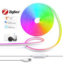 ZigBee 5V RGB Luci di striscia LED Tuya Alexa Wifi USB Nastro LED al neon impermeabile con controller dimmer intelligente dimmer Decorazione della cucina