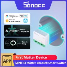 SONOFF MINIR4M MINI interruptor inteligente Wi-Fi extremo ESP32 Chip relé de separación Compatible con materia Control de voz eWeLink a través de Alexa Google