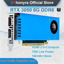 SRhonyra Geforce RTX 3050 6GB Low-Profile-Grafikkarte, GDDR6 96 Bit PCIe 4.0 X16 Videokarte SFF GPU mit Dual-Screen-Unterstützung