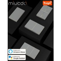 MIUCDA Tuya WiFi Smart Light Switch US Standard 1/2/3/4 Gang Push Button Switch APP/Voice Control Work for Alexa Google Home