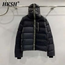 HKSH Herbst Winter Frühling Neue männer Flut Streetwear Dark RO Stil Maske Zipper Gans Unten Chic Mode Baumwolle Gepolsterte mäntel HK2451