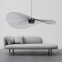 Luces colgantes de sombrero de paja Vertigo nórdico, tela francesa para restaurante, lámpara artística y creativa para decoración de sala de estar y dormitorio
