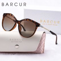 BARCUR Runde polarisierte Sonnenbrille, modisch, ultraleicht, Katzenauge, PC-Rahmen, mehrere Farben, wählen Sie Damen-Sonnenbrillen, Geschenkbox-Paket