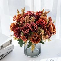 Künstlicher Blumenstrauß im europäischen Stil mit exquisiten Rosen, Hochzeit, Weihnachtsdekorationen für Zuhause, DIY-Vasen, künstliche Pflanzen