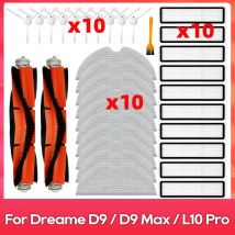 Pasuje do (Dreame D9, D9 Max, L10 Pro, Trouver LDS Finder) Akcesoria: główna szczotka, szczotka boczna, mop, filtr, pojemnik na kurz, zbiornik na wodę