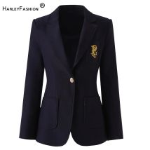 Winter Autumn Fine Workmanship Lady Casual Office Wear Single Button Embroidery Pocket Solid Blazer for Women