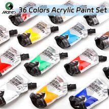 Set di qualità per artisti di pittura acrilica di Marie, 36 colori 100 ml/3,38 once, ricco vivido per tela, ceramica, legno, interno per artisti, adulti