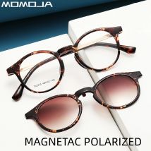 MOMOJA Neue Brillen, ultraleicht, Retro, rund, TR90, magnetische Sonnenbrille, optisches Brillengestell für Männer und Frauen, 2210