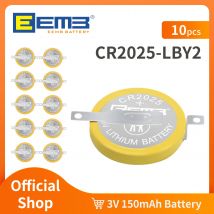 Batteria EEMB 10PCS CR2025 con linguette a saldare LBY2 Batteria a linguette CR2025 compatibile con la scatola di gioco Gameboy Color Gameboy Advance