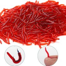 20 sztuk-100 sztuk miękka przynęta Bass Bream Bloodworm wędkarstwo robak robak gumowe czerwone robaki przynęty rybi zapach realistyczny sprzęt