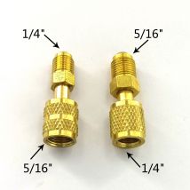 2 szt. Mosiężny Adapter pompy próżniowej R410a Adapter 5/16 SAE F szybkozłącza do 1/4 SAE do szybkie łączenie adaptera klimatyzacji