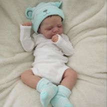 48 cm 3D-Farbe mit sichtbaren Adern, weicher Vinylkörper, wiedergeborenes Baby, Mädchenpuppenspielzeug wie echte schlafende Puppe, lebensechtes Badespielzeug