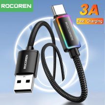 Rocoren 3A USB Typ C Kabel Fsat Lade QC 3,0 Datum Kabel Für Samsung S23 Ultra Schnell Lade Ladegerät Draht für Huawei Xiaomi