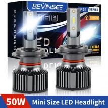 BEVINSEE H7 H1 LED Headlight Bulbs H4 9004 9007 9008 Hi-Lo Beam H11 H3 HB3 9005 HB4 9006 880 881 LED Fog Lights 50W 6000LM 12V
