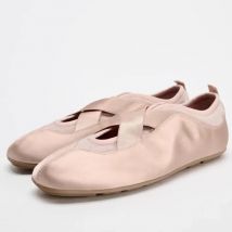 Brand Designer Women's Ballet Flats Round Toe Soft Sole Lightweight Satin 2026 Spring Sweet Dancing Mary Jane Shoes for Ladies