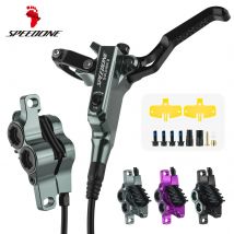 SPEEDONE 4 Piston Hydraulic Disc Brake Set MTB Four Piston Brake Front Rear 850/1600mm 641N Powerful Braking with Cooling Pads