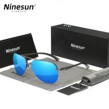 NINESUN Mode Randlose Pilot Sonnenbrille Polarisierte UV400 Trendy Fahren Männer Frauen Gläser Großen Rahmen Mode Outdoor Brillen