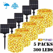 32M Luce solare a LED Lampada da festone per esterni Lampada da giardino Fata Stringa di luce Led Scintillio Lampada impermeabile Ghirlanda di Natale Decorazione del cortile