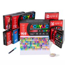 168/120/72/60/48/36/24/12 Stück Künstler-Marker-Set mit zwei Spitzen, Acryl-Marker-Set, ideal für Schule, Büro, Dekoration und künstlerische Geschenke