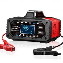 15A/8A Vollautomatisches Autobatterieladegerät 12V/24V 10-stufiges intelligentes Ladegerät Lithium AGM GEL Blei-Säure-LiFePO4-Batterieladegeräte