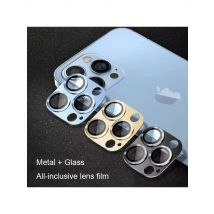 Alloy Full Cover Lens Protector on For iPhone 15 14 13 Pro Max 12 11 Tempered Glass Anti-fingerprint Metal Camera Sticker Film