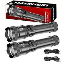 2000LM Ultra Bright P50 LED Flashlight Tactical EDC Emergency Spotlight Telescopic ZoomHandheld Torch  w/ 14500/18650 Battery