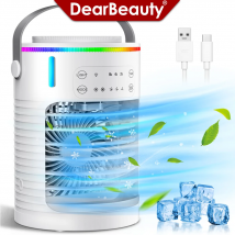 Przenośny klimatyzator Mini chłodnica powietrza Wentylator klimatyzacji USB 600 ml Wentylator chłodzący powietrze z wodą lodową z nawilżaczem do sypialni