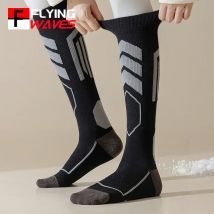 1 Pair Women Winter Ski Socks Thermal Warm Thick Sports Knee High Terry Socks for Skiing Snowboarding Cycling Hiking Running