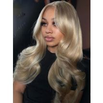 Transparent 13x6 Lace Frontal Wig Gray Ash Blonde Wig Highlight Wig Human Hair 13X4 Frontal Preplucked Wig For Women Stripe Wig