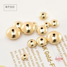 100% 14K Gold Filled Saucer Bead Gold Beads for Jewelry Making Handmde DIY Accessories Gold Jewelry Findings Seed Beads