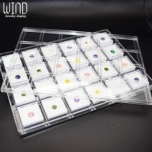 Novel Jewelry Gemstone Display Storage Box Gem Jar Show Case vassoio con coperchio contenitore porta diamanti sciolti organizzatore trasparente