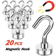 20PCS Forti ganci magnetici Ganci portaoggetti multiuso Ganci portaoggetti per bar da cucina di casa Ganci portaoggetti per chiavi Ganci per il bagno