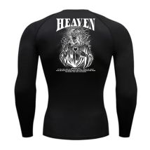 Grafisches Kompressionsshirt für Herren, christliches sportliches Training, Laufen, T-Shirt, Oberteile, Frühling und Herbst, langärmelige Baselayers-Unterhemden